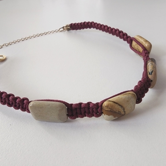 NWT Free People Sweet Carolina Choker Tan Ocean Jasper - Picture 6 of 9